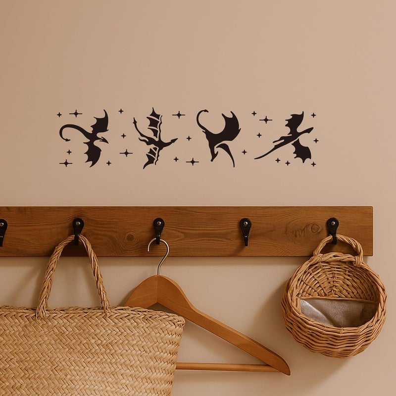 beinkmake 16Pcs Sun Moon Stars Stencil for Painting PET Templates Flying Dragon Inlay Border Stencils for Furniture Reusable DIY Craft Wall Wood Fabric Canvas Paper Home Decor - Image 3